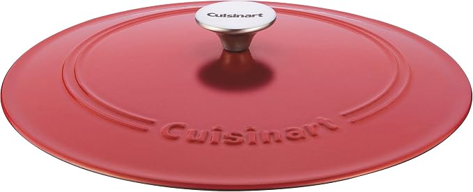 Cuisinart Chef's Classic Enameled Cast Iron Dutch Oven with Lid, Porcelain Enameled Interior, Oven Safe, Induction Compatible, 7-Quart, Oval, Peony Pink