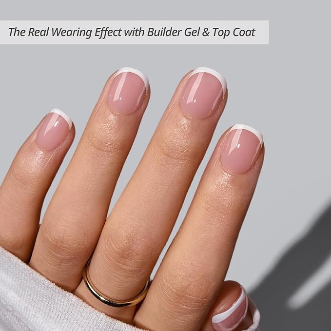 BTArtboxnails XCOATTIPS White French Tip Press On Nails, XXS Squoval, Pink | Lamp-Curable, 4-Week Wear, Natural Nail Look, Salon Quality Value at Home, Easy-to-Apply for Beginners, 160ct Nail Tips Only
