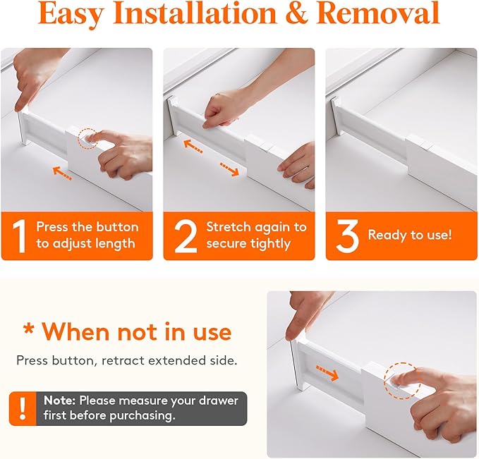 Lifewit 4" High Upgrade Drawer Divider, Adjustable Drawer Organizer Clothes | 13.5"-22" Expandable Plastic Drawer Separator for Dresser, Kitchen, Closet, Nursery, Office Organization & Storage, 12 Pack