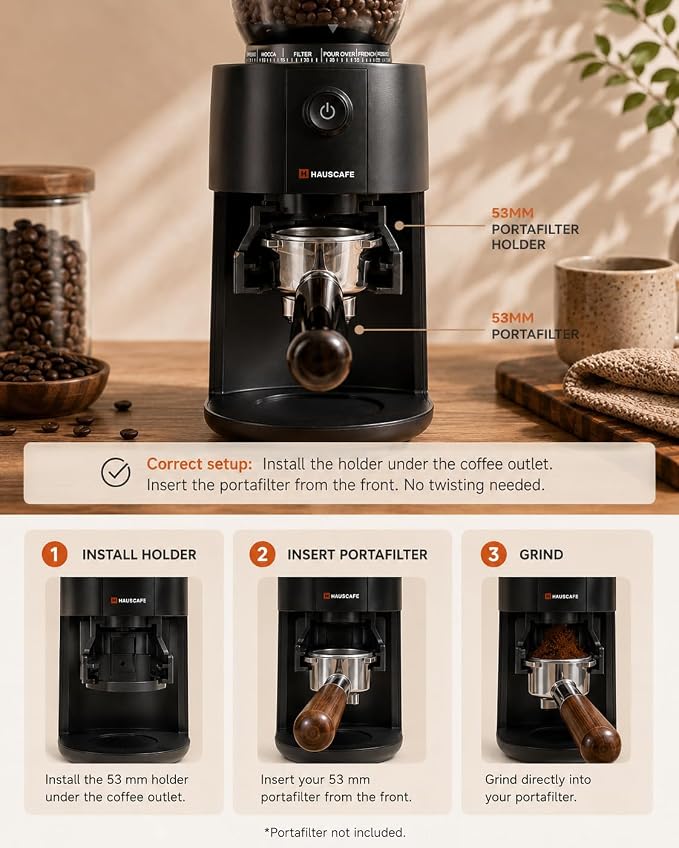 Coffee Grinder, Electric Burr Coffee Grinder with 38 Grind Settings for Espresso, Pour Over & French Press, Conical Burr Coffee Bean Grinder, One-Touch Operation, Easy Clean, Black