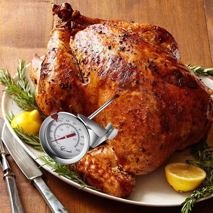 Deep Fry Thermometer with Instant Read,Oil Thermometer(2-Pack),12” Stainless Steel Stem Meat Cooking Thermometer,Best for Turkey,BBQ,Gril