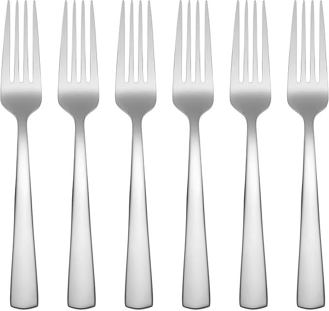 Oneida Aptitude Dinner Forks Silverware Set for 6, Flatware | mirror finish, dishwasher safe | cutlery set for kitchen and dining, utensil set, heavy duty, kitchen essentials