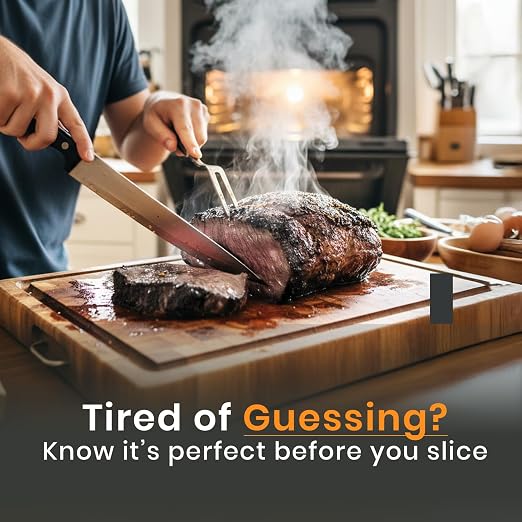 MeatStick V Prime WiFi Wireless Meat Thermometer, 1200°F 6-Sensor Probe | 50+ hr battery, dishwasher-safe probe, 900 ft+ Bluetooth range. For Grill, Smoker, Oven, Air Fryer, Sous Vide, BBQ