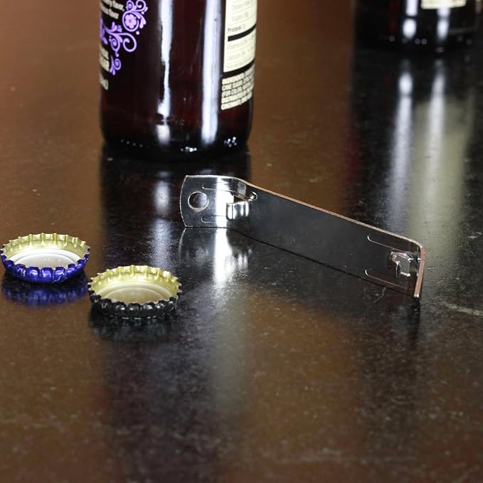 Chef Craft Select Durable Plated Iron Bottle Opener, 4.5 inches in length 2 piece set, Gray
