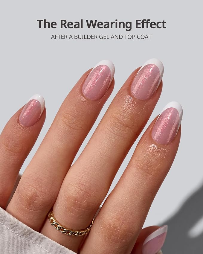 BTArtboxnails XCOATTIPS White French Tip Press On, XS Almond, Pink Glitter | Lamp-Curable 4-Week Wear, Salon Quality Value at Home, Natural Nail Look, Easy-to-Apply for Beginners, 96ct Nail Tips Only
