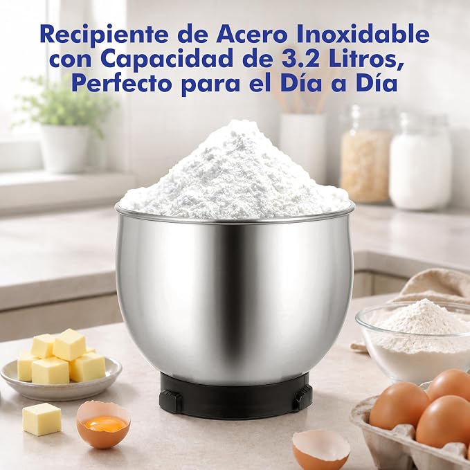 Kitchen in the box Stand Mixer,3.2Qt Mini Electric Food Mixer,6 Speeds Portable Lightweight Kitchen Mixer for Daily Use with Egg Whisk,Dough Hook,Flat Beater (Reflex Blue)