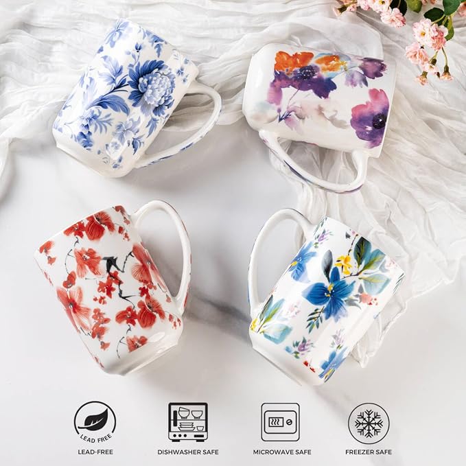 AmorArc Tea Cup With Infuser and Lid, 18oz Loose Leaf Tea Mug With Steeper | Porcelain Tea Mug With Infuser and Lid, Large Strainer Tea Cup with Lid for Tea, Coffee Mug for House-warming Birthday Gift