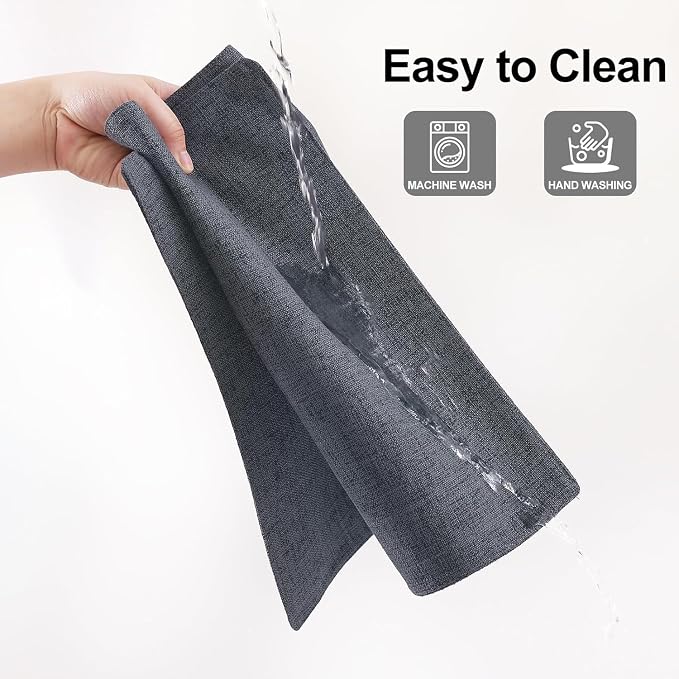 Homaxy Cloths Placemats for Dining Table Set of 8, 13" x 19", Charcoal Gray | Heat Resistant, Washable, Cotton Linen Blend Table Mats, Easy to Clean Place Mats, Indoor Outdoor