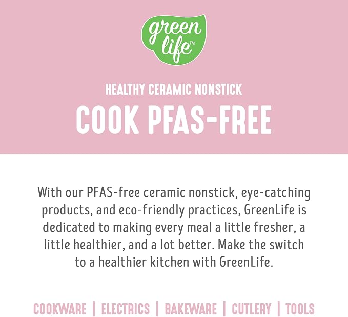 GreenLife 2.5QT Ceramic Nonstick Saucepan with Glass Lid, Pink | PFAS-Free Nonstick Coating, Multipurpose Cooking Pot, Milk Pan, Soup Pot, Stay-Cool Handle, Dishwasher & Oven Safe up to 350F