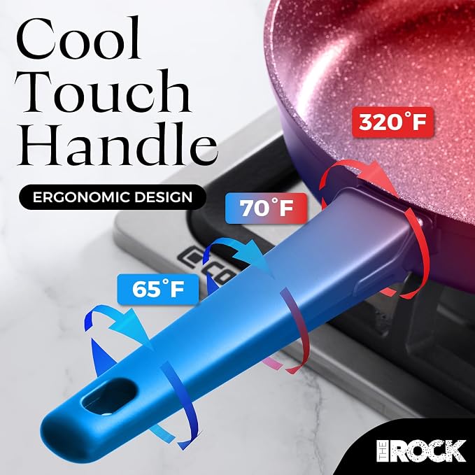 THE ROCK SOHO 11-Inch Non Stick Frying Pan – Nothing Sticks, Never Warps, Lasts Longer, Healthy Skillet with Heat-Resistant Handle, PFOA Free, Oven & Dishwasher Safe, Black