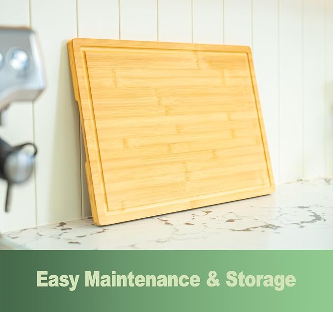 Allsum 36x24" Bamboo Cutting Board for Kitchen, Extra Large Wood Stove Top Cover, Noodle Board over Sink, Charcuterie Cheese Serving Tray with Side Handles and Juice Grooves