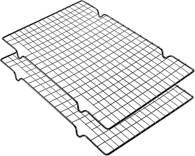 2 Pack Cooling Rack for Baking Cooking, 16" * 10" Squares Wire Racks | Small, Squares Grids, Oven Safe Cookie Cooling Rack, Roasting, Grilling, Drying
