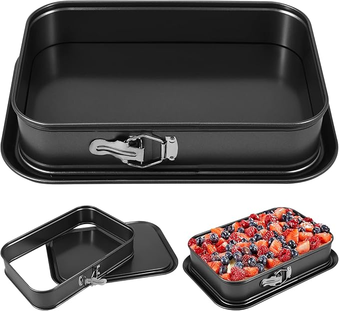 Rectangle Springform Baking Pan 9x13Inch Large Spring Form Cake Pan with Removable Bottom Leakproof Non Stick Cheesecake Pan for Home Kitchen Baking (1pc)