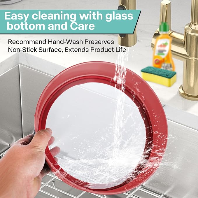 10In Glass Bottom Springform Pan,10 inch Nonstick Cheesecake Pan with Silicone Seal for Easy Release, Leak-Proof, Great Gift for Baking Lovers