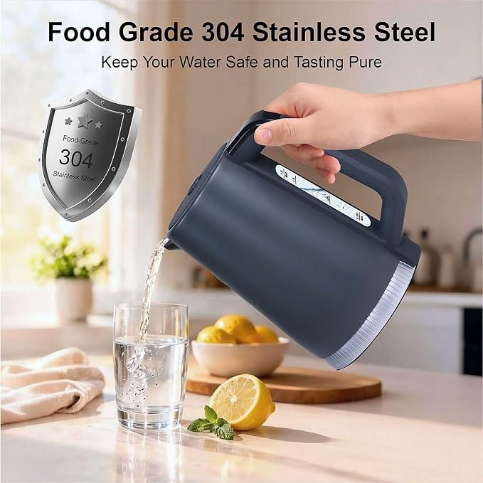 1.7L Electric Kettle with Temperature Control, 1500W Stainless Steel Tea Kettle, LED Display, Keep Warm & BPA Free Hot Water Boiler for Tea & Coffee, Grey