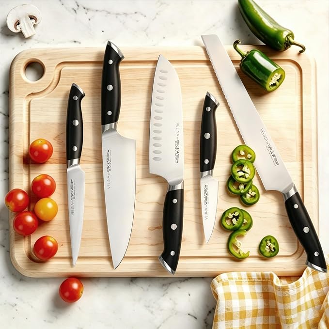 WICKWILLOW 8” Chef Knife – Ultra Sharp German Steel, Ergonomic Handle | Effortless slicing, dicing and chopping with balanced control and lasting sharpness. Gift-Ready.