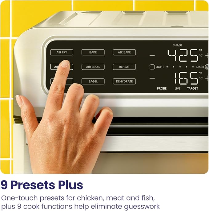 Chefman Air Fryer Toaster Oven Combo with Probe Thermometer, 12-In-1 Stainless Steel Convection Countertop, 10 Inch Pizza, 4 Slices of Toast, Cooking, Baking, Toasting, Roaster Oven Airfryer 20QT (Renewed)
