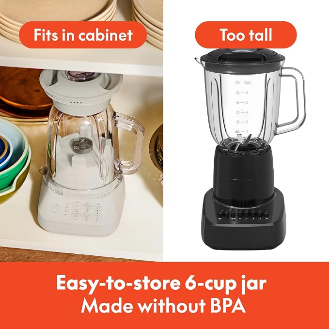 bella 10 Speed Countertop Blender,Juicer&Smoothie Maker,Fits-anywhere™ Kitchenware,Slim Flip&Store Design,Dishwasher Safe 48oz Capacity Pitcher-&Lid,Stainless Steel Blade,450 Watt,Oatmilk,(Pack of 2)