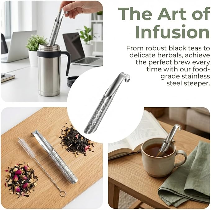 2 Sets Upgraded Version Tea Strainer, Tea Diffusers For Loose Tea，It Is Also Equipped With A Base And A Brush For Easy Placement，Tea Infuser For Loose Leaf Tea Applicable To Office, Home, Travel
