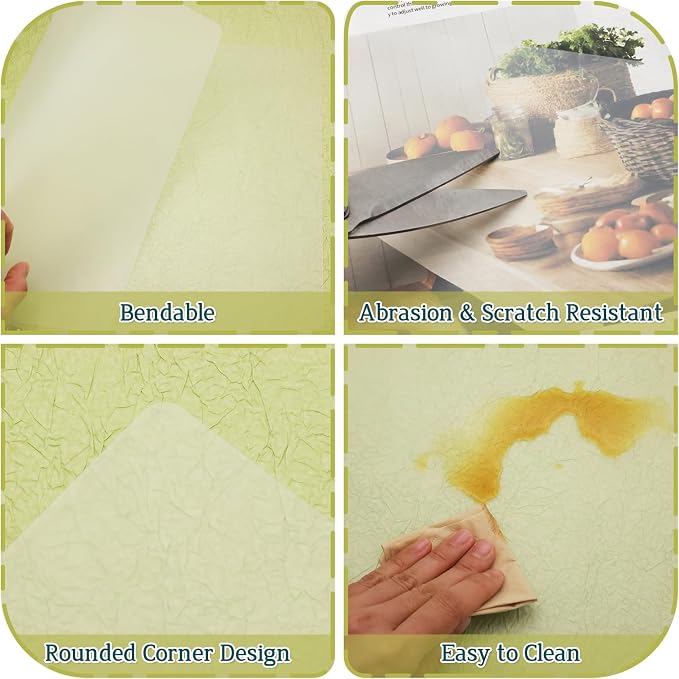 30 Pack Clear Plastic Placemats 17x11 Inch, Wipeable Table Mats Washable Plastic Place Mats for Dining Table Protection Kitchen Use and Craft Projects