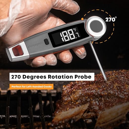 Finaltouch X10 Instant Read Digital Meat Thermometer NSF Certified | Waterproof Professional for Cooking Grill BBQ Candy Oil with Rotating Probe & Backlit Display (Patriotic Limited Edition)