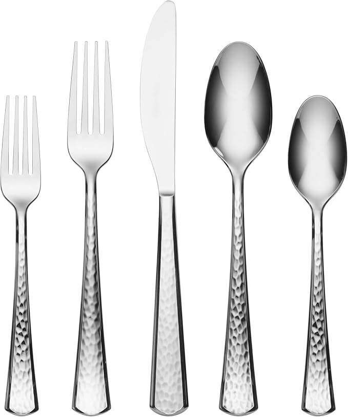 Oneida Etta 20-Piece 18/0 Silverware Set for 4, Flatware | mirror finish, dishwasher safe | includes knives, forks, and spoons | cutlery set for kitchen and dining