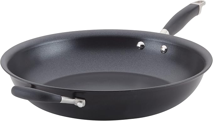 Anolon Advanced Home Hard-Anodized Nonstick Frying Pan with Helper Handle, Large Skillet, Non Stick Pan, 14.5-Inch, Onyx