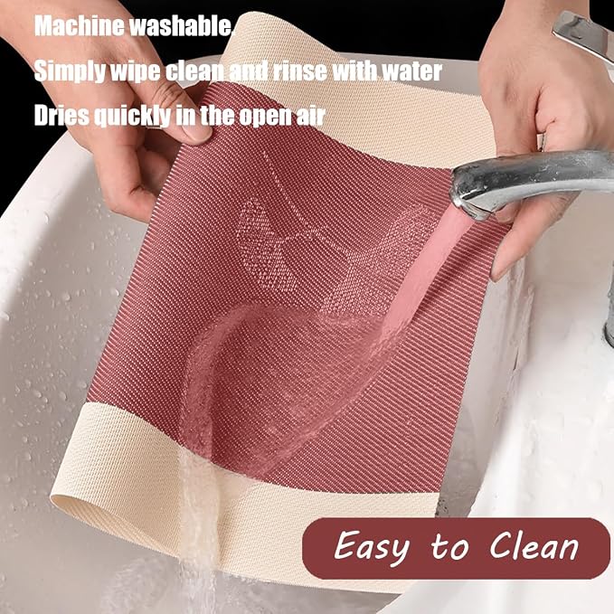 PIGCHCY Rustic Placemats Set of 6, Easy to Clean Placemats Washable Non-Slip Luxurious Durable Table Mats for Home/Dining Room Decoration (Red,18 X 12 inches)