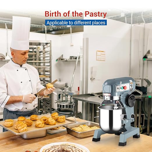 Commercial Food Mixer 30Qt, Heavy Duty Commercial Stand Mixer with 3 Speeds Adjustable, 1250W Electric Dough Mixer with Stainless Steel Bowl, Dough Mixer Timing Function for Bakeries Pizzerias