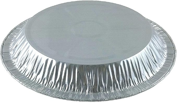 9" Aluminum Foil Pie Pan 1" Medium Deep with Clear Dome Lids - Premium Quality Made in USA (Pack of 200 Sets)