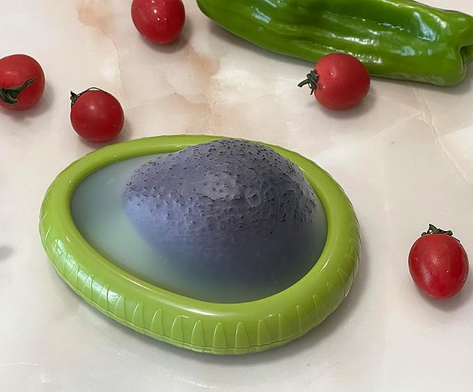4PC Silicone Fruit and Vegetable Storage Containers Set for Fridge, Onion Storage Container, Avocado keeper,Tomato Saver,and Lemon holder