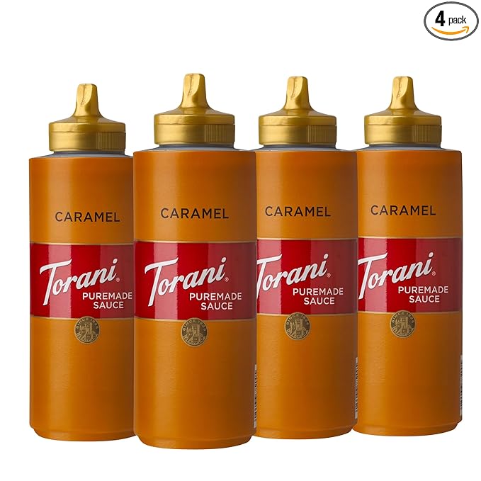 Torani Puremade Caramel Dessert & Drink Sauce, 16.5 fl oz, 4 Pack