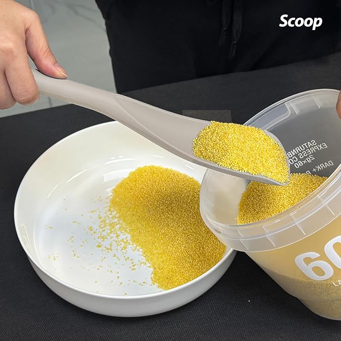 Cooking Spoon for Nonstick Cookwares, VOVOLY Silicone Spoon for Mixing, Scoop, and Scrape,Seamless Design, 12.6'', 2 Pack, Khaki