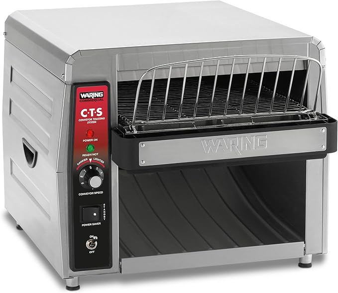 Waring Heavy-Duty Conveyor Toaster with 450 Slices per Hour | 450 Slices per Hour, Stainless Steel Construction, for Cafes & Restaurants, NSF Certified, 120V