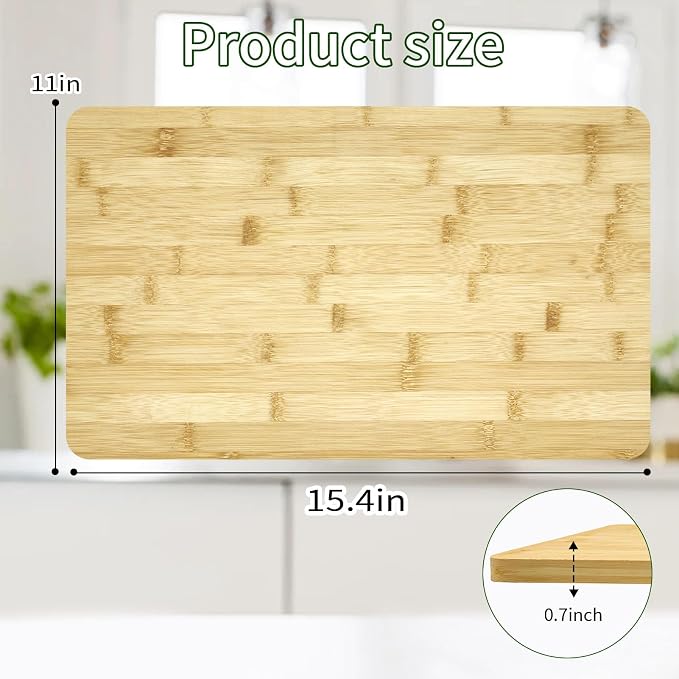 Bamboo Cutting Board for Breville BOV800XL 860BSS 845BSS Smart Oven &Emeril Lagasse Everyday 360 Air Fryer, Heat Resistant Silicone Feet, Creates Storage Space, Protects Countertops and Cabinets