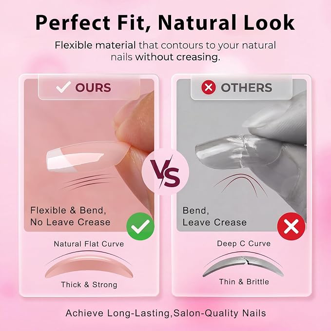 240pc Extra Short French Tip Press on Nails Coffin Fake Nails with Tabs | Short Nails Press ons Coffin Glue on Nails XS Nude Acrylic Nails Stick False Nail Artificial Fingernail for Women Girls