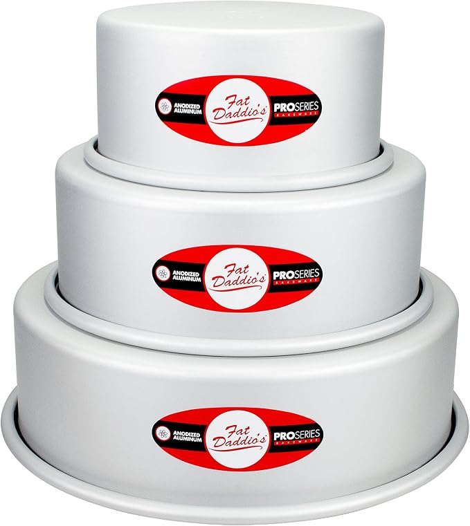 Fat Daddio's Anodized Aluminum 3-Tiered Round Cake Pan Set