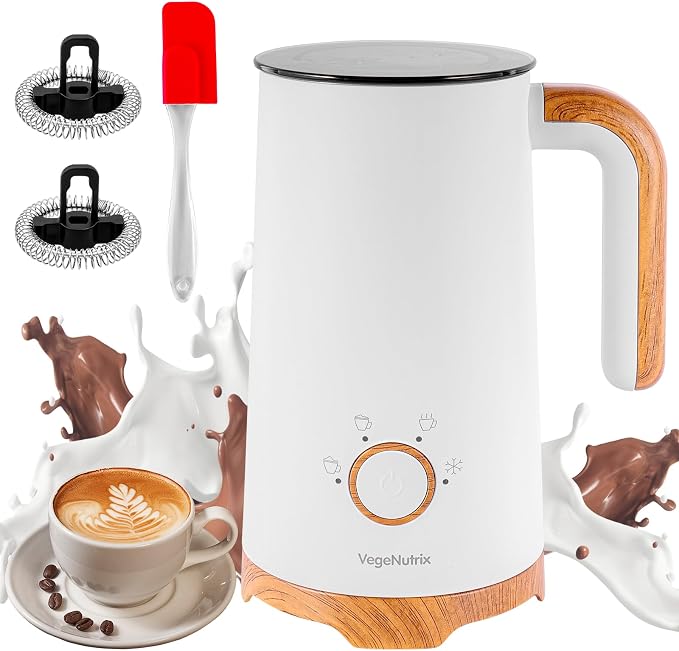Milk Frother, Electric Milk Frother and Steamer 400W | Automatic Warm and Cold Foam Maker and Milk Warmer 4 in 1 with 2 Whisk for Latte, Cappuccino, Macchiato, Hot Chocolate Coffee
