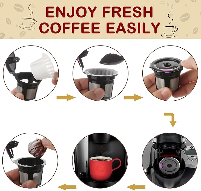 Disposable Paper Coffee Filters, Keurig K Cup Paper Filters for Keurig Single Brewer Reusable Cups, K-cup Coffee Pods, Fits All Brands Reusable K Cups (150)
