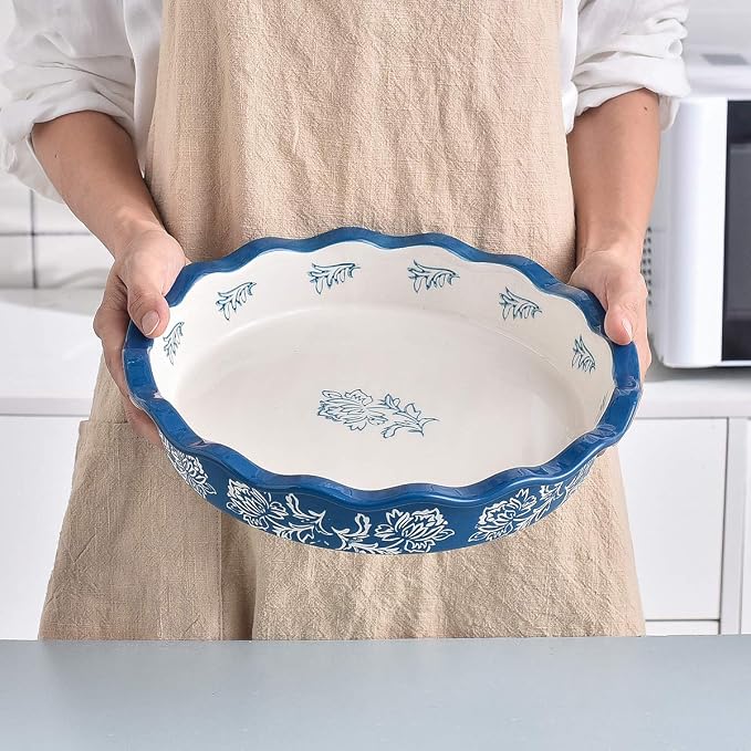 Wisenvoy Pie Pan Ceramic Pie Dish Pie Plate Deep Dish Pie Pan Non-Stick Pie Pans for Baking Pie Pans Pie Dishes