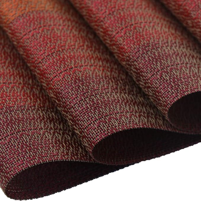 PIGCHCY Placemats Set of 12 Washable Durable Place Mats Vinyl Heat Resistant Non-Slip Table Mats Indoor Outdoor (Scarlet Red)