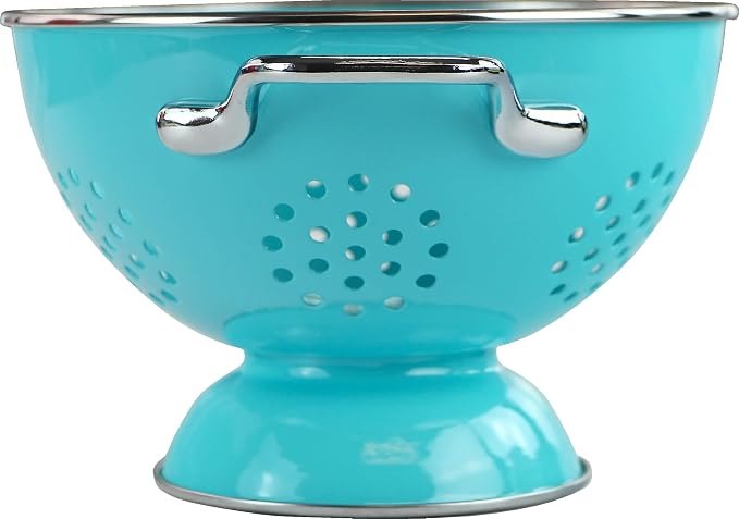 Calypso Basics by Reston Lloyd Powder Coated Enameled Colander, 1.5 Quart, Turquoise