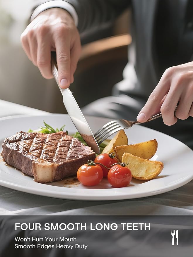 Silverware Set, 40 Piece Food-Grade Stainless Steel Flatware Set for 8, Rust-proof Mirror Polished Cutlery Utensil Set Include Knives Forks Spoons for Kitchen Restaurant,Dishwasher Safe