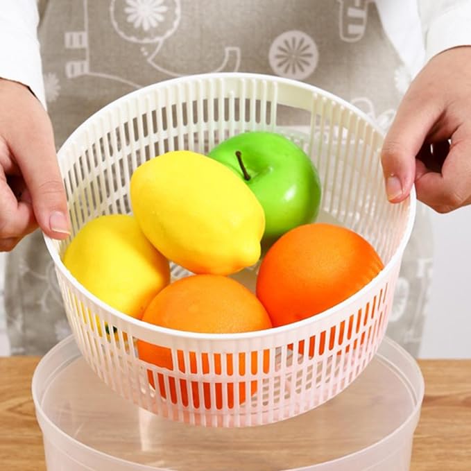 Salad Spinner, Vegetable Washer Dryer Drainer Strainer, Lettuce And Produce Dryer With Bowl, Colander And Built In Draining System For Fresh, Crisp,Salad And Produce