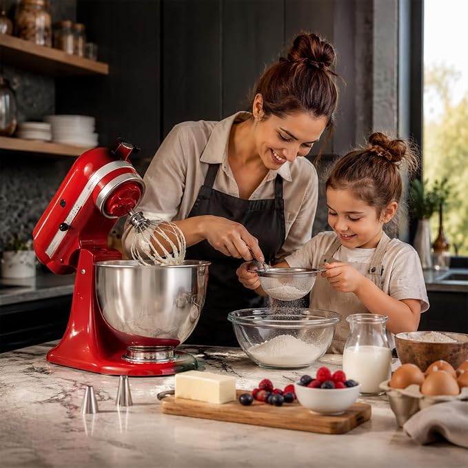 Stainless Steel Mixer bowl Fit for KitchenAid Artisan&Classic Series 4.5-5 QT Tilt-Head Mixer, 5 Quart Mixing Bowl with Handle.