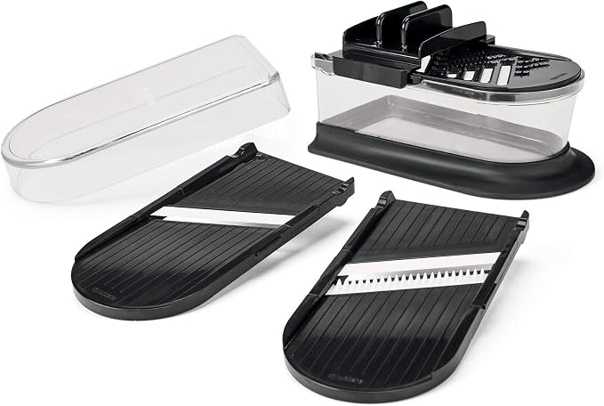 Kyocera Advanced Ceramics 6-Piece Mini Slicer Sets Inludes: Mandoline Slicer; Julienne Slicer; Grater; Storage Container; Handguard