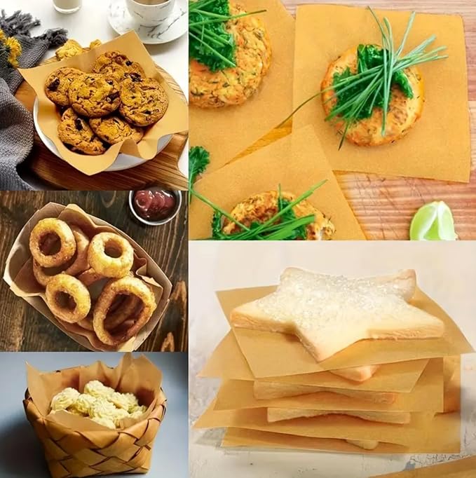 300Pcs 6x6in Patty Paper - No Curl, No Tear, No Burn Baking Paper (6 x 6 inch) – Precut Parchment Paper For Baking or Lining – No Chemical Unbleached Parchment Paper – Cookie Paper