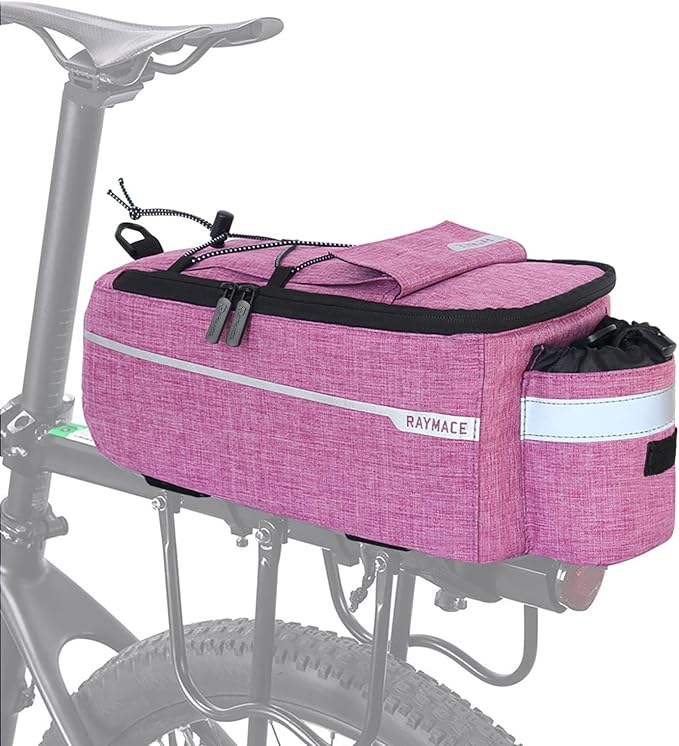 RAYMACE Bike Rear Rack Bag, Bike Trunk Cooler Bag | Bicycle Pannier for Warm or Cold Items (Violet)