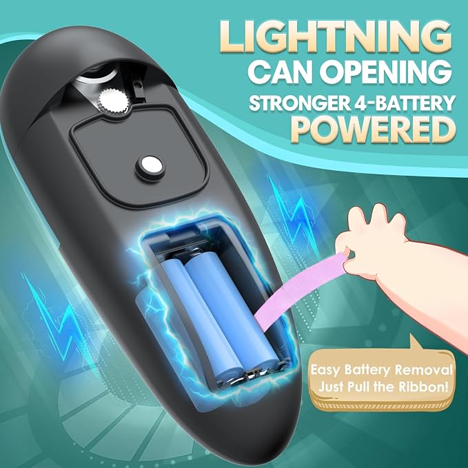 Electric Can Opener, One Touch Hands Free Automatic Can Opener for Weak Hands & Seniors with Arthritis, Food Safe and Smooth Edge Battery Operated Can Openers for Kitchen Fits All Cans Kitchen Gadget