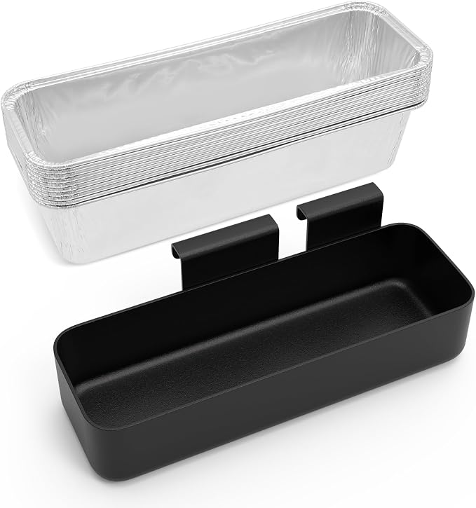 Grease Cup Catcher for Camp Chef SG Griddle Series with 10 Pack Liners | Includes steel cup + 10 foil liners; fits SG100/SG90/SG30/SG14/SG60; 24 oz capacity; NOT for CCH right-drain models